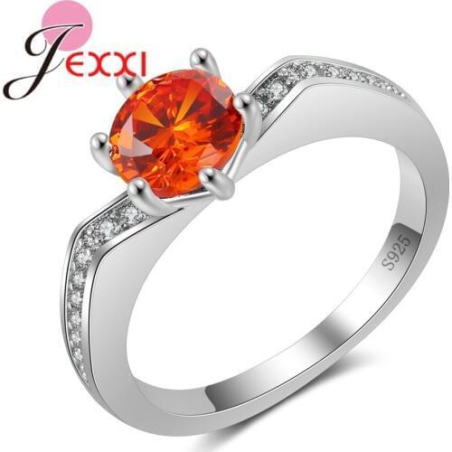 Unique Design 925 Sterling Silver Rings For Women Lady Zircon Wedding Party Cute Crystal Accessories For Girls Engagement