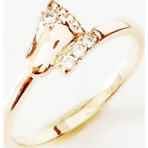 Cute Ring Women Girls Ring 585 Rose Gold Color Girl Jewelry Feet Shape Cubic Zircon Ring Gold Color Ring