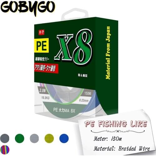 1PCS 150M Fishing Line 8 Strand PE Fishing Thread Colorful Fish Wire Japan Super Strong Wire Multifilament Durable Fishing Line