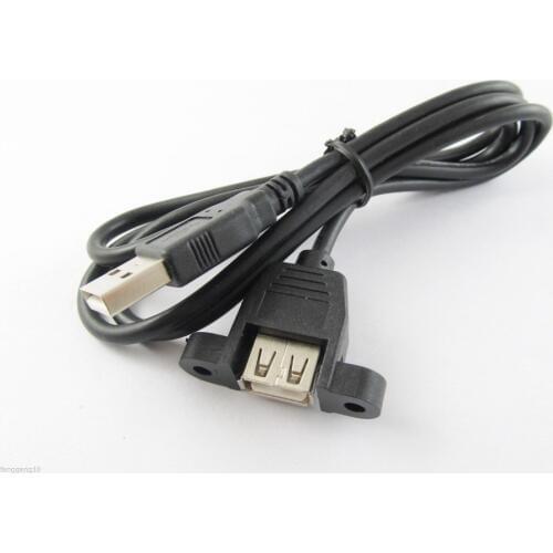 1pc USB 2.0 A Male to USB A Female Molded Panel Mount Extension Port Cable 3FT