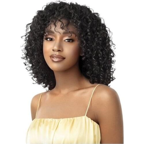 Loose Deep Wave Wig Short Curly Bob Wigs With Bangs 100% Human Hair Short Curly Afro Wigs For Black Women