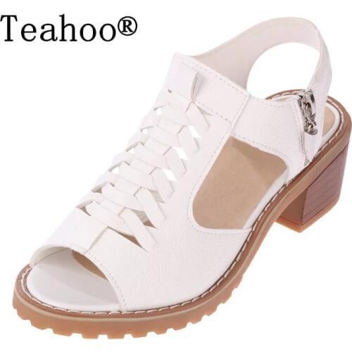 2018 Buckle Strap Women Gladiator Sandals Open Toe Summer Style Thick Heels Sandals Footwear Casual Shoes Woman Sandals Platform