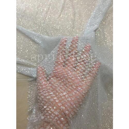 5yards new dobby bzh08 # color 26-074 dobby dot hand print glitter mesh tulle lace fabric for sawing wedding dress