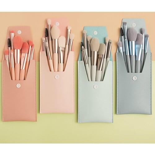 8 Pcs Mini Travel Portable Soft Makeup Brushes Set Eye Shadow Foundation Powder Eyelash Lip Concealer Blush Make Up Brush Set