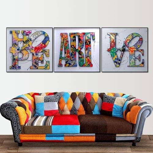 Abstract Wordart Hope And Love Graffiti Posters And Prints Nordic Home Decor Canvas Wall Art Painting Pictures For Living Room