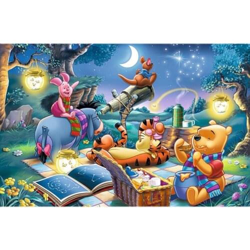 DIY Disney Diamond Painting Cartoon Winnie The Pooh and Tigger World Embroidery Full Square Cross Stitch Rhinestone Mosaic