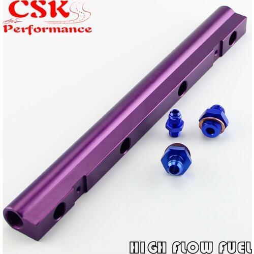 Aluminum High Flow Injector Fuel Rail kit Fits For Audi VW 1.8L Turbo 20V Purple/Blue