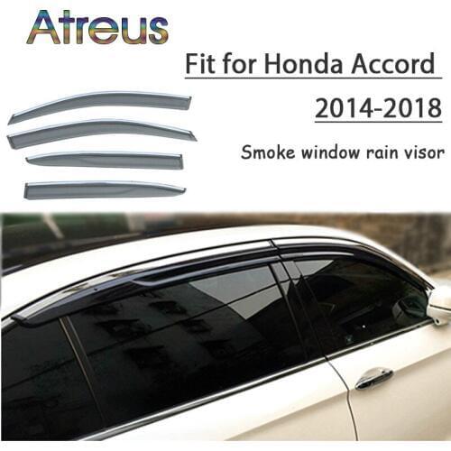Atreus 1set ABS For 2018 2017 2016 2015 2014-2008 Honda Accord Accessories Car Vent Sun Deflectors Guard Smoke Window Rain Visor
