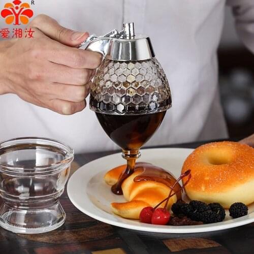 Japanese honey pot honey pot squeeze bottle sharp mouth honey bottle acrylic honey pot press type dispenser 140ML