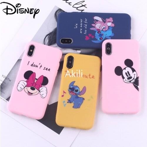 Disney Phone Case for IPhone11 Phone Case for IPhone7/8p/6/7p/12mini/12/xr/x/xs/5/se/5se Mickey Stitch Phone Cover