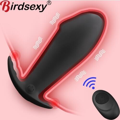 Remote Control Anal Vibrator Prostate Massager Dildo Butt Plug USB Charging 10 Stimulation Pattern Silicone Anus Sex Toy for Men