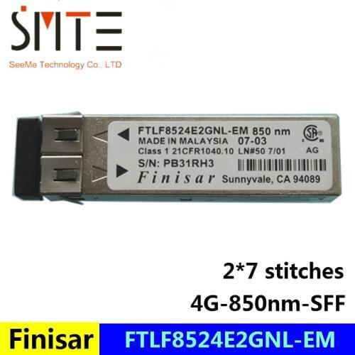 Finisar FTLF8524E2GNL-EM 4G-850nm-SFF 2*7 stitches Class 1 21CFR1040.10 LN#50 PB31RH3 CA 94089 fiber optical transceiver