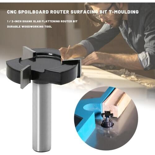 1PC 1/2" Shank Milling Cutter Wood Carving CNC Spoilboard Surfacing Router Bits Slab Flattening Router Bit Planing Tool