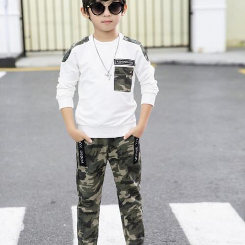 New Boys Clothes T shirts and pants Two Pieces 5 - 10 age Spring Autumn Tracksuit Kids Boys Clothes 8ST021