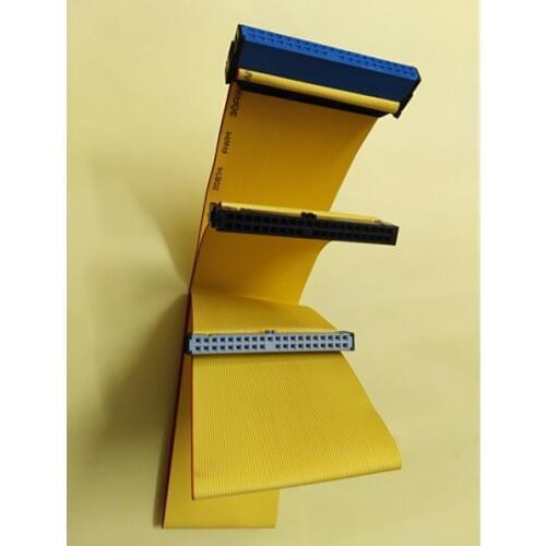 IDE HDD ATA 40 Pin 60 Wire Drive 3-Connector Flat Data Ribbon Cable Yellow