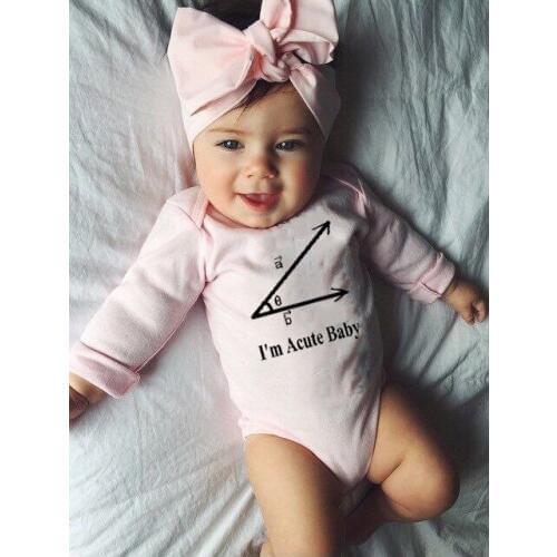 InfantFunny Bodysuit I'm A Ctue Baby Toddler Boy Girl Long Sleeve Print Playsuit Newborn Kids Jumpsuit Clothes