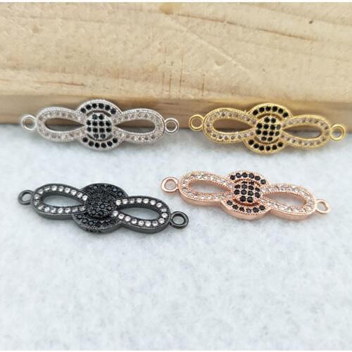 10 Pieces CZ zircon Micro Pave Connector,Double Bails Beads Charm,for DIY Bracelets Jewelry Finding CT329