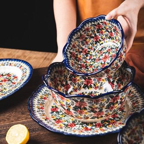 Creative Tableware Ceramic Plate Bowl Soup Bowl Noodles Bowl Plate Dish Bowl Salad Bowl Rice Bowl Dish Food Storage Plate