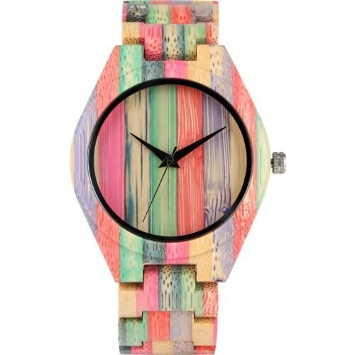 Quartz Wooden Watch for Men Fashionable Design Wooden Watches Durable Wooden Band with Folding Clasp Wristwatch