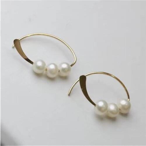 Liemjee Wholesale 14k Gold Filled Bead Pearl Earrings Fashion Party OL Jewelry For Women Feature Namour Charm Gift All Seasons