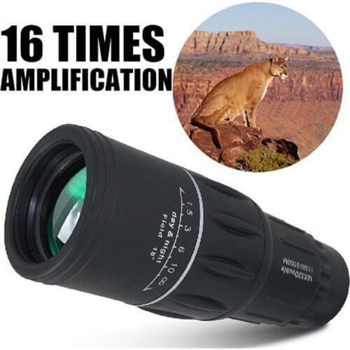 Portable 16 X 52 High Over Telescope Monocular 66/8000M Binoculars Outdoor Sports Black for Bird Watching Hunting