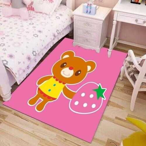 Cartoon Bear Strawberry Anti-Skid Floor play Mats 3D Carpet Non-slip Rug Dining Living Room Soft Kids Bedroom Mat Carpet 10