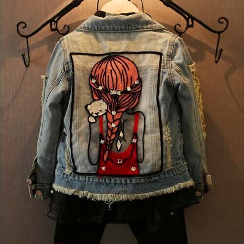 New 2017,Girl Jackets,Girls Denim Outercoat,Children Outerwear,Spring and Autumn Clothes,Kids Jeans Clothes,For 1-12T