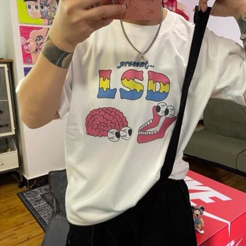 2021 Summer New Funny Printed Unisex Shirts Plus Size White Cotton Tops Short Sleeve O Neck Grunge Tees Tumblr Fashion Tshirt