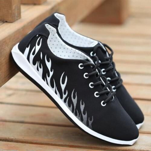2021 Spring and Autumn New Flame Men Shoes Elastic Force Wear Resitant Round Mens Vulcanizd Shoes