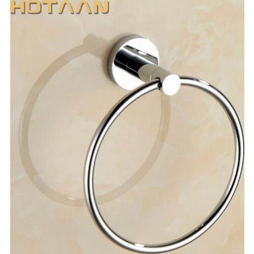 New Design Wall Mounted Round Shape Chrome Color Plated Copper Material Towel Ring For Bathroom Accessories Towel Holder YT10191