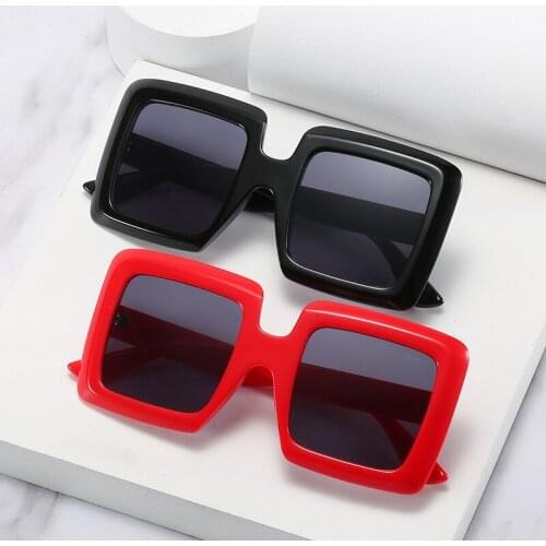 New women big frame square sunglasses trend retro simple fashion sunglasses men brand design driving street shooting glasses