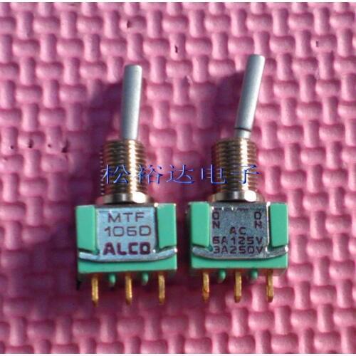 Original new 100% MTF106D 6A125V 3A250V toggle switch 2gear 3pin lock 3A hole 6mm MTF-106D