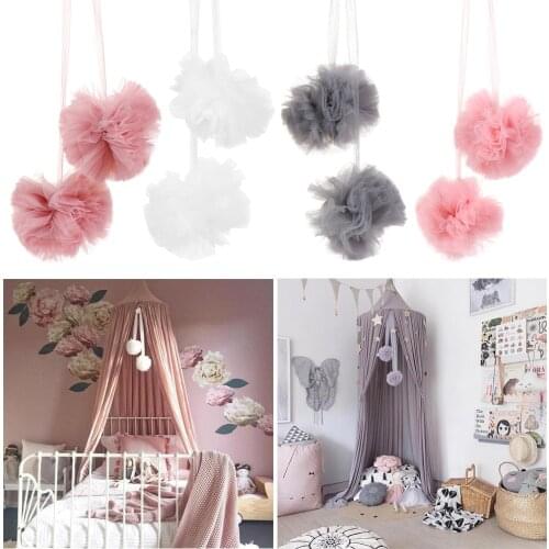Nordic Baby Mosquito Net Curtain Accessories Crib Hanging Pendant Mesh Ball Bedroom Children Bed Teepee Tent Girl Room Decor