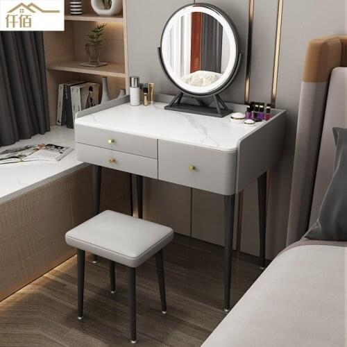 Light Luxury Rock Plate Bedroom Dresser Contemporary Contracted Receive Store Content Ark Small Family Model Integrated Mirror