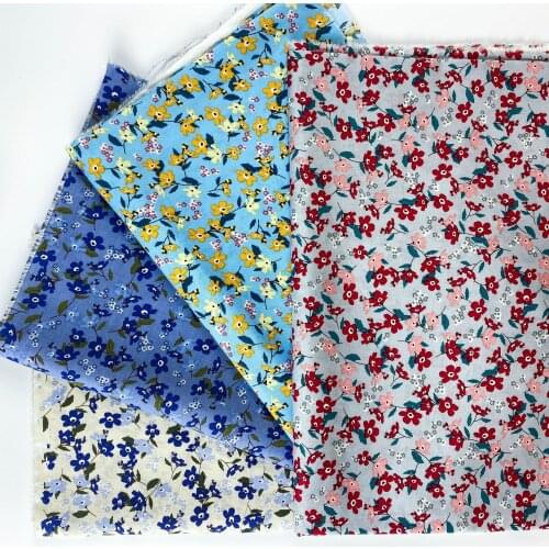 100*145cm100%Cotton Poplin Printed Fabric Pastoral Small Floral Dress DIY Clothing Handmade sewing quilting patchwork needlework