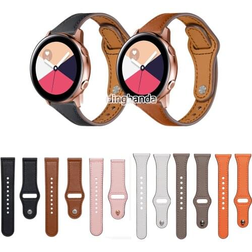 Slim High quality Genuine Leather Bands Strap for Samsung Galaxy Watch Active/Active2 40mm 44mm /Watch3 41mm/ 42mm/Sport R600/Ge