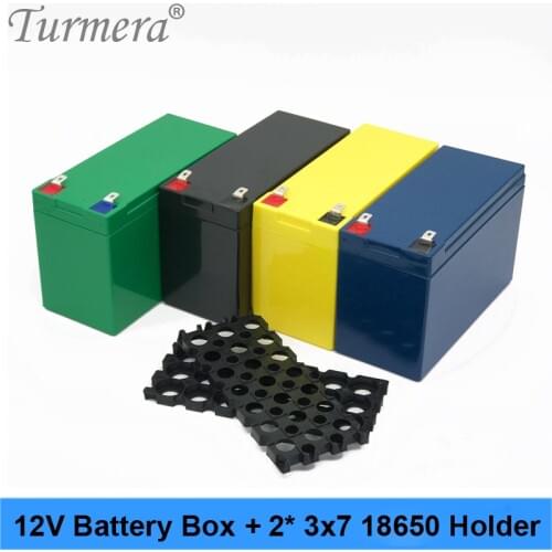 2*3x7 Brackets 12V 18650 Lithium Battery Storage Box for 7Ah-23Ah Uninterrupted Power Supply and E-Bike Battery Use Turmera