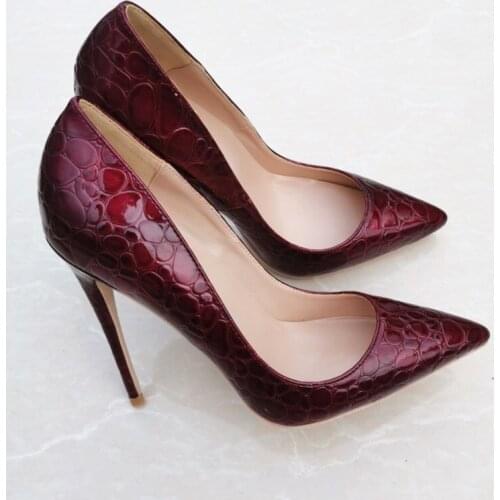 2021 New Versatile Wine Red Stone Sexy High Heels Women Thin Heel Pointed Toe Single Shoes Wedding Shoes Pumps Zapatos Mujer