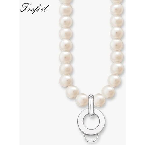 Charm Strand Necklace Freshwater Pearl, Fashion 925 Sterling Silver Jewelry Colar Feminino Romantic Gift For Lady Women Girls