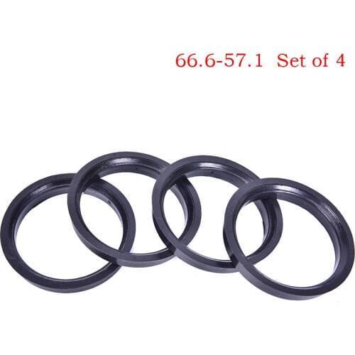 1 Set 4 Hub Centric Rings Car Wheel Bore Center Collar 66.6-57.1mm For CARS