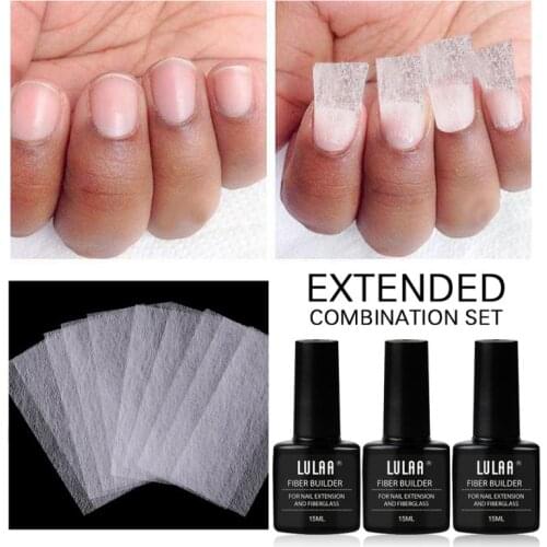 8 Colors 1Set Nail Art Non-woven Silk Fiberglass UV Gel Tips Extension Gel Glitter Platinum Nail Polish Lacquer TSLM1