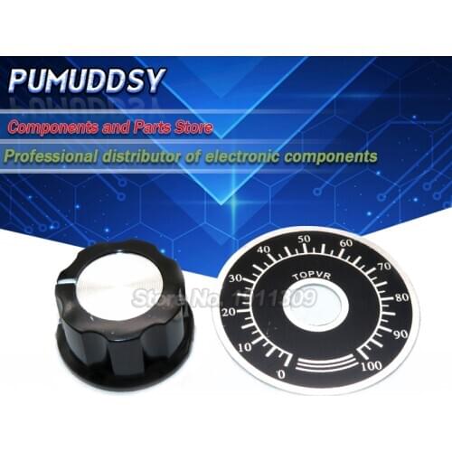 10sets(20pcs) 10PCS A03 dial knob + 10PCS MF-A03 bakelite knob with scale plate sheet scale digital potentiometer