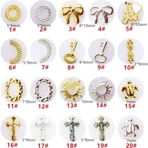 10pcs/lot Japan Korea 3D Nail Decorations Metal Key Cross Oval Nail Accessory DIY Charm Styling Tools Nail Art Parts