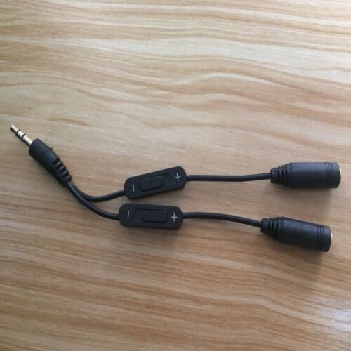 100pcs/lot 3.5mm Headphone Stereo Audio Y Splitter Cable adapter With Separate Volume Control