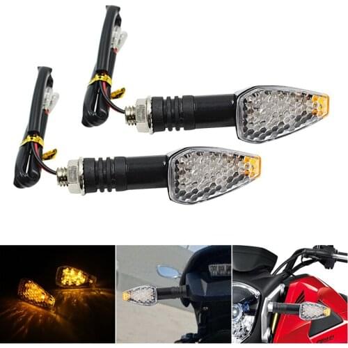 2PCS Motorcycle LED Turn Signals Blinker Tail Flowing Light Water Motor Flashing Steering Lights Stop Indicator Signal