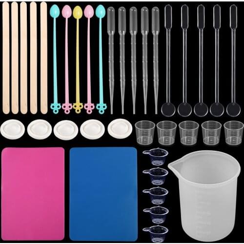 20-50Pcs Epoxy Resin Making Tools UV Epoxy Resin Casting Making Jewelry Finding Set Measure Cup Dropper Stirring Stick Tools