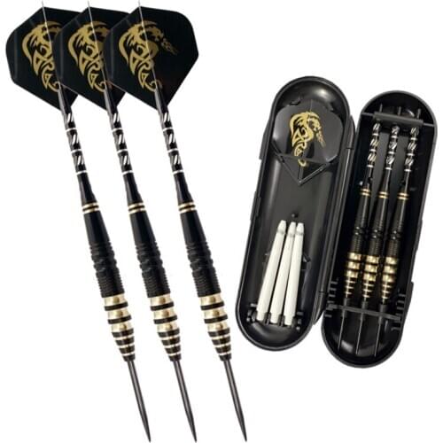 3pcs/set Professional Steel Tip Darts Brass Barrel Aluminium Shaft with Storage 448D