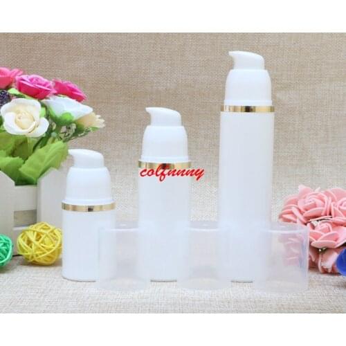 300pcs/lot White AS 15ml 30ml 50ml Airless bottle pump bottle Clean Cream jar lotion container cosmetic packaging F050205