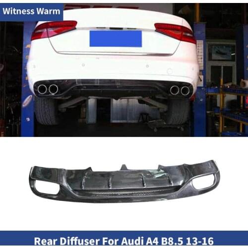 B8.5 Carbon Fiber Rear Bumper Exhaust Diffuser Lip Spoiler For Audi A4 B8.5 2013~2015 Car Accessories standard Bumper