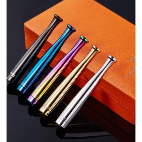 Baseball Bat Design Thunder Metal Cigarette Holder Filter Tobacco Smoking Pipe Herb Cleaning Metal Pipe Mouthpiece Filter